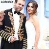 Male Red Black Blue Court Tailcoat Long Jacket Coat Party Wedding Groom Blazer Prom Royal Tuxedo Formal Dress Pigeon Magic Dovetail singer Dancer Costume