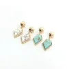 Fashion Gold Color Geometric Natural Stone Geometric Shape White Turquoise dangle Earrings Jewelry For Women