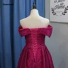 Hot Pink Fuchsia Bling Prom Dresses Dubai Long Off Shoulder Arabic Evening Party Gowns Elegant Gold Sequins Formal Dress