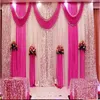 Decorações de casamento 3m * 3m 3 * 6m 4m * 8m cenários de cortina de fase de fase de prata lantejoulas swag gelo material de seda festa de casamento decoração