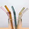 Drinking Straws glass Reusable Straws Metal Drinking Straw Bar Drinks Party wine Accessories 8MM and cleaning brush
