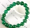 Venda por atacado - Belas Jóias Chinês 8mm Verde Calcedônia jade Beads Elastic Bracelet