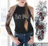 Grande manica del braccio Del tatuaggio Impermeabile tatuaggio temporaneo Adesivo Teschio di loto Uomini Pieno Fiore Tatoo Body Art tatuaggio girl6949830