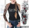 Grand bras manches tatouage imperméable temporaire tatouage autocollant crâne lotus hommes pleine fleur Tatoo corps Art tatouage girl6949830