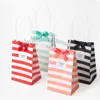 48PCS Sveglio Mini sacchetto di carta a strisce con manico regalo del sacchetto di mano del regalo favori pacchetto idee sacchetto