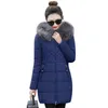 ビッグファー2018新しいパーカー女性女性冬のコート厚い綿の冬のジャケットレディースアウトウェアのための冬のダウンジャケットd1891803