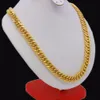 Thick Heavy Solid Chain Necklace 18k Yellow Gold Filled Statement Necklace Classic Jewelry Tight Chain 23.6 Inches