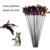 Bell feathers Pet tease cat and stick Color interactive teasing cat toys Fishes deity to amuse the cat pole T4H0239