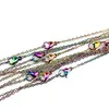 Collier chaîne de couleur arc-en-ciel de 1.6mm, chaîne en acier inoxydable de 18 pouces, 18 pouces, 20 pouces, 24 pouces, 28 pouces