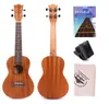 PRO Ukulele classico da 23 pollici 18 tasti in ottone Chitarra hawaiana con lezione di ukulele
