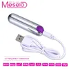 Meselo Metal Bullet Vibrator USB 10 Modes Mini Sexleksaker För Kvinnor Masturbator Vattentät Kvinna Vagina G-Spot Vibrerande Produkt D18111501