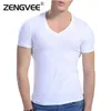 Comfortable men cotton 6 Color V neck short sleeve undershirts sweat and proof underwear(Size:M L XL XXL)