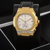 جديد كلاسيكي 5980 GOLD GOLD CASE PROWN DIAL MIYOTA QUARTZ Chronograpl