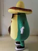 2018 Fabriksförsäljning Hot En Avokado Mascot Kostym med en stor hatt för vuxen att bära till försäljning till marknadsföring