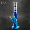 Glass top smoking accessories hookah silicone bongs 14 inch percolator dab rig with 14 mm glass down stem oil burner pipe new design