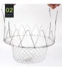 주방장 바구니 Collapsible Colander Mesh Basket 스팀 린스 스트레이너 스테인레스 스틸 필터 Kitchen Sieve Fry 프랑스 요리 도구 c592