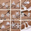 Mixed order Multi style Extravagance and glittering fashion delicate Rhinestone Ear Studs pearl earrings girl Madam jewelry 20Pairs/lot