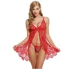 Nieuwe Collectie Sexy Kant Nachtkleding Erotische Lingerie Nachtkleding Vrouwen Zomer Slaap Jurk Halter Backless Babydoll Jurk met S-XXL