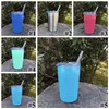 5 Colors 12oz Kid Milk Cup Vacuum Insulated Beer Mugs Stainless Steel Wine Glass Coffee Mugs With Lid With Straw CCA9237 30pcs