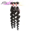 Malaysian virgin human hair Unprocessed Loose wave natural color three bundles queen hair 3pics/lot double weft from msjoli