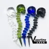 Crâne Accessoires pour fumeurs Verre Dabber Os croisés incurvés Dabbers Banger Carb Cap 4,7 pouces Longueur Clair Noir Blanc Bleu Vert 5 Couleurs 572