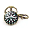 Darts target key chain Restore ancient time gem pendant key ring Dart sports lovers key holder