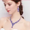 Toda la venta de moda de cristal conjuntos de joyas de boda para la novia fiesta accesorios de vestuario decoraciones nupciales collar pendiente joyería para mujeres