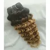 Cheveux Vierges Brésiliens 3Bundles Avec 44 Fermeture En Dentelle 1B27 Miel Blonde Armure De Cheveux Humains Faisceaux De Vague Profonde Avec Fermeture Deux Tons C3141384