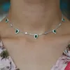 Princess Noble Necklace Pendent Water Drop Created Emerald Elegent Collar Chain 32 10cm For Women Femme Fashion Jewelry Gift278z