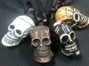 12pçs YQTDMY joias da moda inteira esculpidas crânio charme colar joias contas de madeira corda ajustável45912093762444