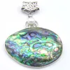 Neu Luckyshine 2 Teile/los 925 Sterling Silber Natürliche Perle Abalone Shell Edelstein handgemachte Mode Halskette Anhänger Schmuck p0965