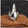 Anello animale punk Gioielli da uomo Teschio di uccello Steampunk Vintage Testa di corvo vuoto Anelli di scheletro Anelli di metallo da uomo Hip Hop Trasporto di goccia