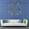 Frameless DIY Wall Clock 3D Mirror Wall Clock Large Mute Stickers for Living Room Bedroom Home Decorations Big Time