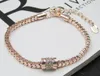 Hot estilo europeu e americano rosa ouro moda simples zircônia pulseira de diamante moda feminina clássico requintado elegância