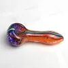 Pipes à main froides tuyaux en verre tabagisme en verre épais en verre borosilicate de verre fumer les tuyaux faits à la main 10 styles rose bleu violet