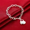 Gif bestia! Bracciale spesso centro cuore - Bracciale in argento 925 reggiseno JSPB273, braccialetti a catena placcati in argento sterling per uomo e donna regalo Bestia