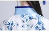 Chinese ancient clothing female traditional costume classical elegant blue and white porcelain style vestido hanfu women stage wear