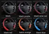 38cm Universal Car Steering Wheel Cover antislip fashion two color small check PU leather