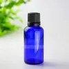 Wholesale 440pcs/lot Blue Glass bottles Dropper Bottles With Black Gold Silver Cap , Essential oil bottles 30ml Free Shipping