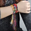 AOMU Ganze Glückskette Freundschaft geflochtenes Seil Armband Regenbogenfaden gewebte Fußkettchen Strand böhmisches Fußkettchen Jewe2117