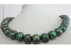 Natural 11-12mm Tahitian Baroque Peacock Green Pearl Necklace 18 Inch 14k Gold Clasp