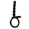 men penis cock ring anal plug black silicone sex toys butt expander a801 3 D18111502