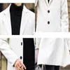 White Men's Windbreaker Jacket Fashion Business Casual Men Long Coats Young Slim Warm and Comfortable Clothing Khaki Blue Trench