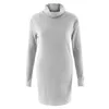 Tunique à manches longues robe d'hiver pour femmes 2018 printemps coton Crochet pull à col roulé robes dames Sexy Mini robe crayon