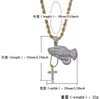 Herren-Halskette mit Retro-Kreuz-Anhänger mit betenden Händen, luxuriöser Iced-Out-Kubikzirkonia-Mikropflaster-Simulationsdiamanten-Anhänger mit Geschenkbox, 18 Karat Gold