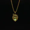 Halskette Schmuck mit Goldkette Hip Hop Vergoldet Nachtleuchte Löwenkopf Anhänger Männer Halskette King Crown Kostenloser Versand