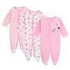 3 шт. Бренд Baby Girls Boys Romber Длинные рукава 100 Хлопок Baby Pajamas Мультфильм Печатные Детские Одиночные Затраты Оптом