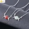 CSJA Women Wicca Triple Moon Goddess Gems Stone Pendant Necklace Girl Healing Crystal Natural Gemstone Clavicle Necklaces Wholesal7966466
