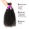 8A Grade Brasiliansk Kinky Curly Virgin Human Hair Weave 3 Bundles Obehandlade Deep Curly Hair Extensions Natural Black Kan färgas alla färger