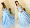 Robes de soirée robe de bal bleu bébé chérie ruban ceinture corset à lacets bleu clair satin robes de quinceanera douce 16 robes livraison gratuite